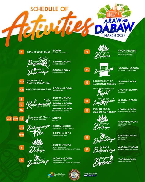 ARAW NG DABAW 2024 ACTIVITIES CALENDAR BARED.